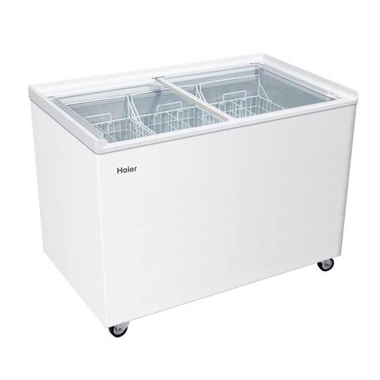 Haier glass sales top freezer